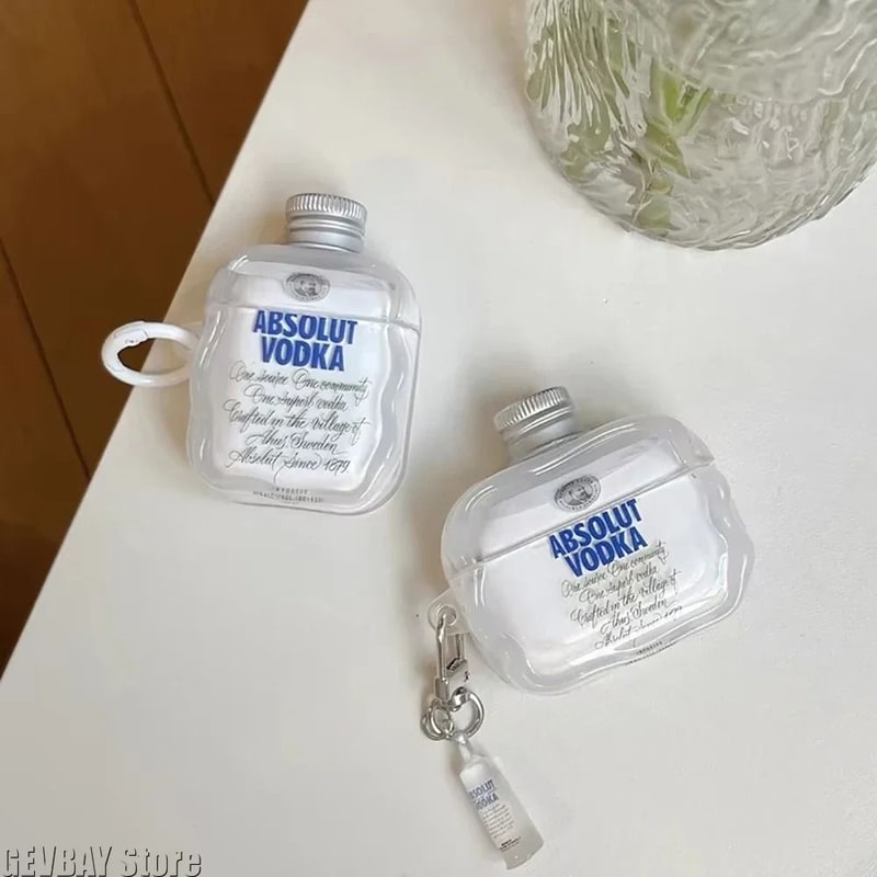 Vodka Bottle AirPods 4 Case Creative 3D Silicone Cover For AirPods Pro 2 3 2