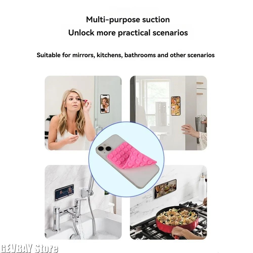 DoubleSided Silicone Suction Phone Stand HandsFree Grip Pad For Video MultiSurface Mounting 1