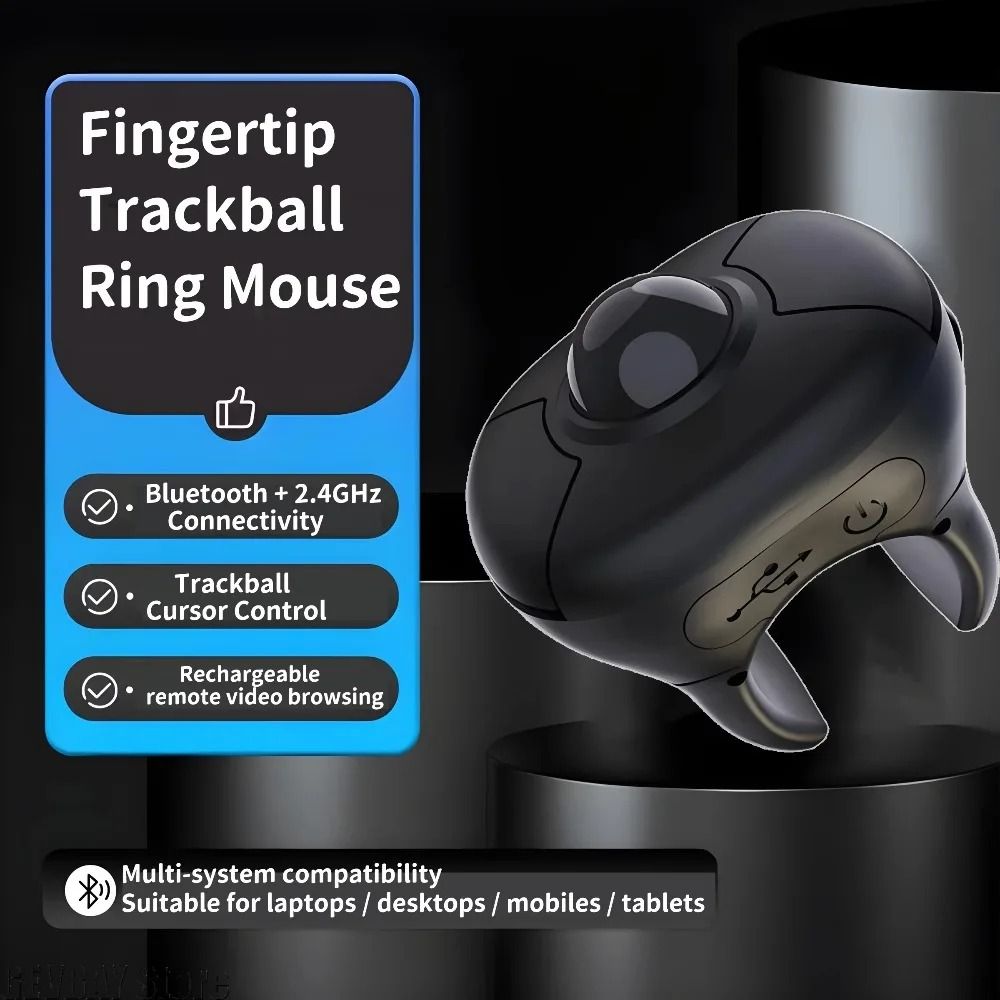 Trackball Finger Ring Mouse Bluetooth Remote Wearable Controller For Phone And PC 1