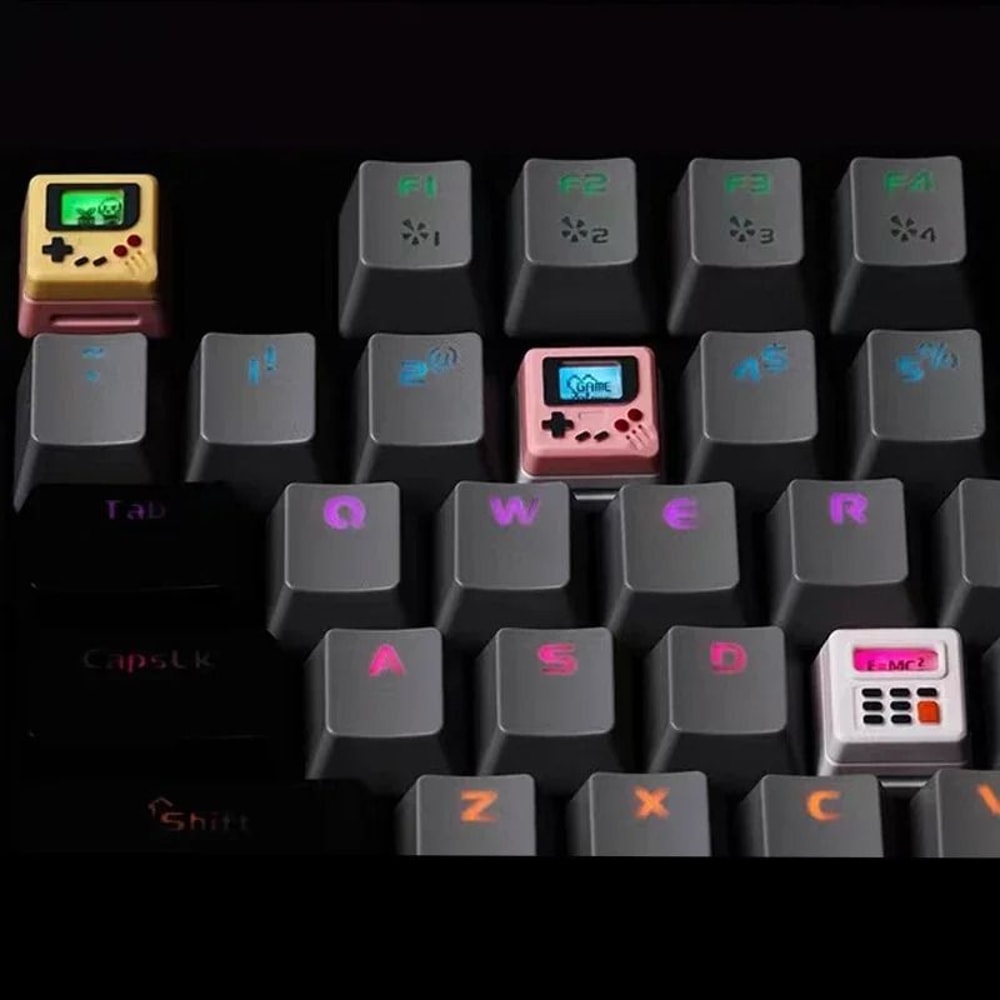 K04 Retro Transparent Keycaps 3in1 Game Console Style Custom Mechanical Keyboard Set 3