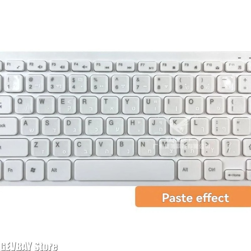 Transparent Hebrew Keyboard Stickers Alphabet Overlay For Laptop And Mechanical Keyboard 3