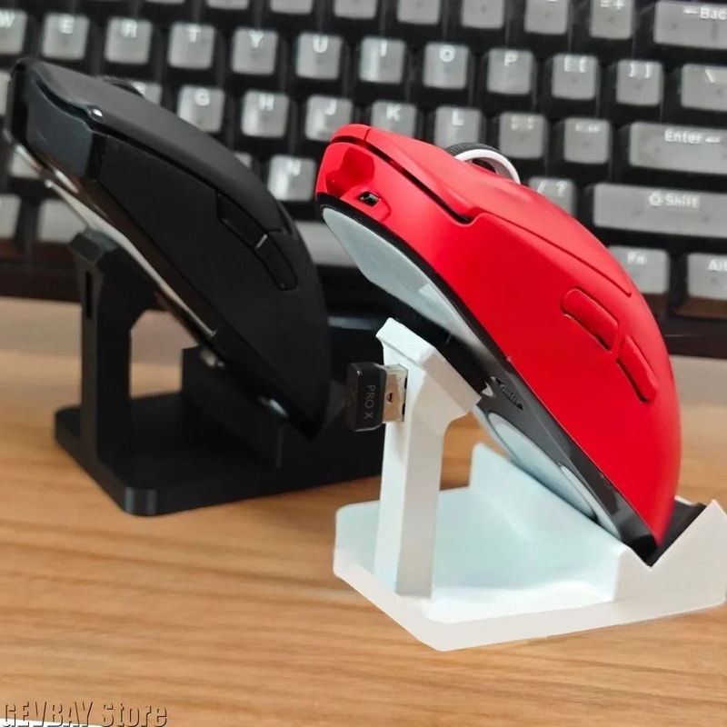 3D Printed Gaming Mouse Display Stand With NonSlip Base And Receiver Holder 0