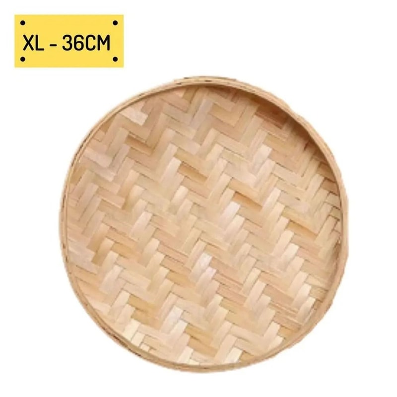Handwoven Bamboo Serving Tray Basket For Fruit Bread And Home Decor 9