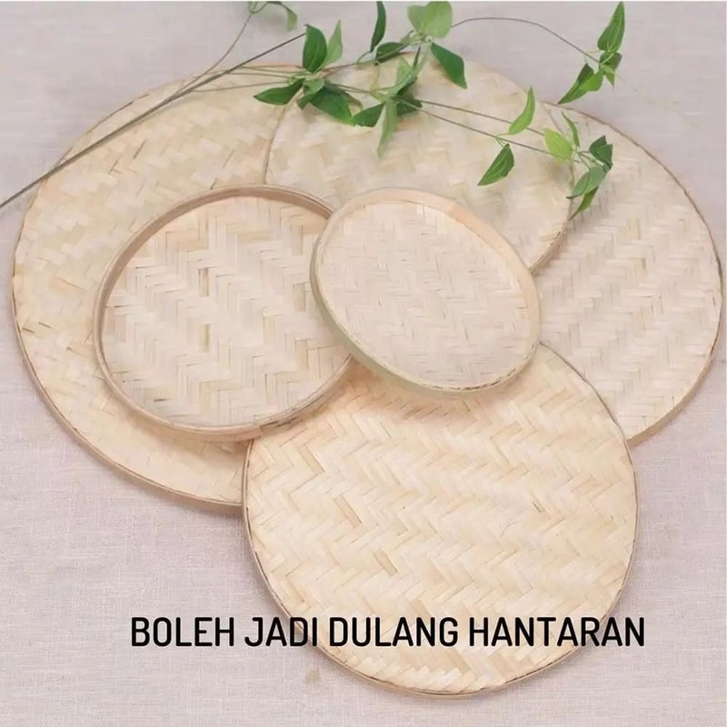 Handwoven Bamboo Serving Tray Basket For Fruit Bread And Home Decor 1