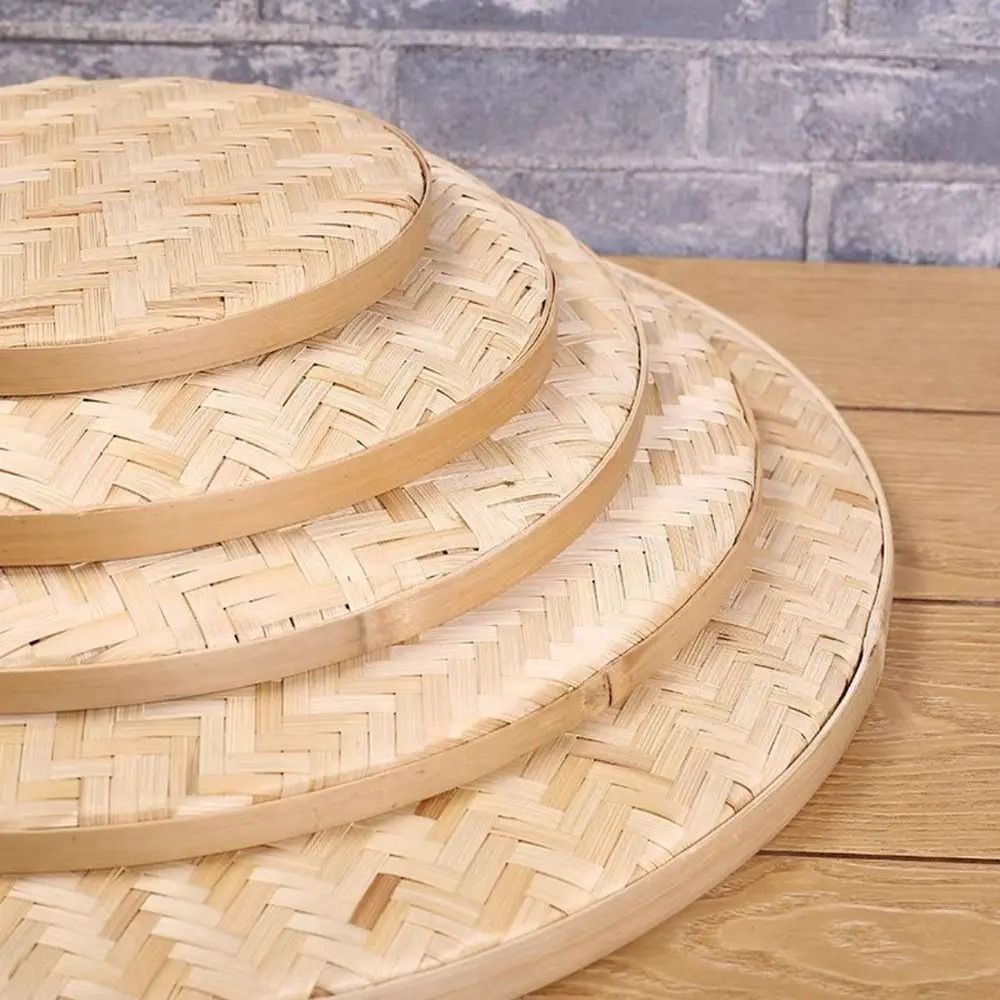 Handwoven Bamboo Serving Tray Basket For Fruit Bread And Home Decor 3