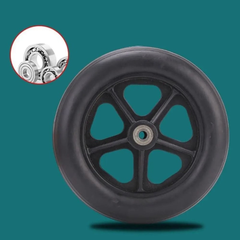 Heavy Duty Wheelchair Front Caster Wheel Solid Tire Replacement 6 7 8 Inch 2