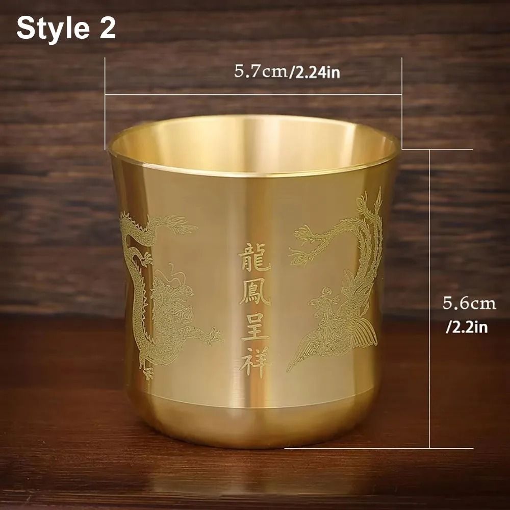Feng Shui Wealth Brass Tea Cup Baifu Decorative Fortune Mug 7