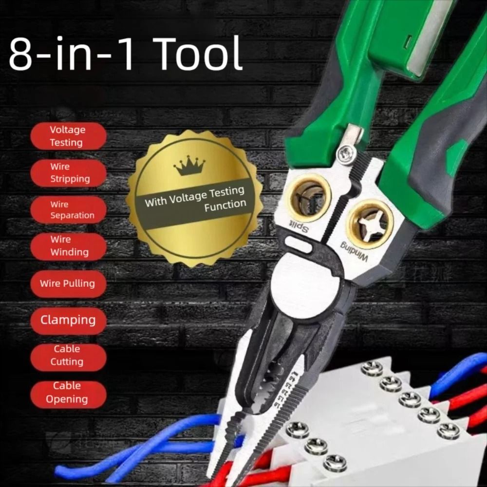 ProVolt 8in1 Wire Stripper Pliers With BuiltIn Voltage Tester 0
