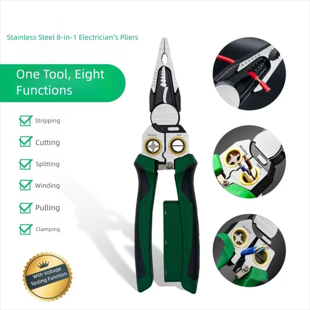 ProVolt 8in1 Wire Stripper Pliers With BuiltIn Voltage Tester 2