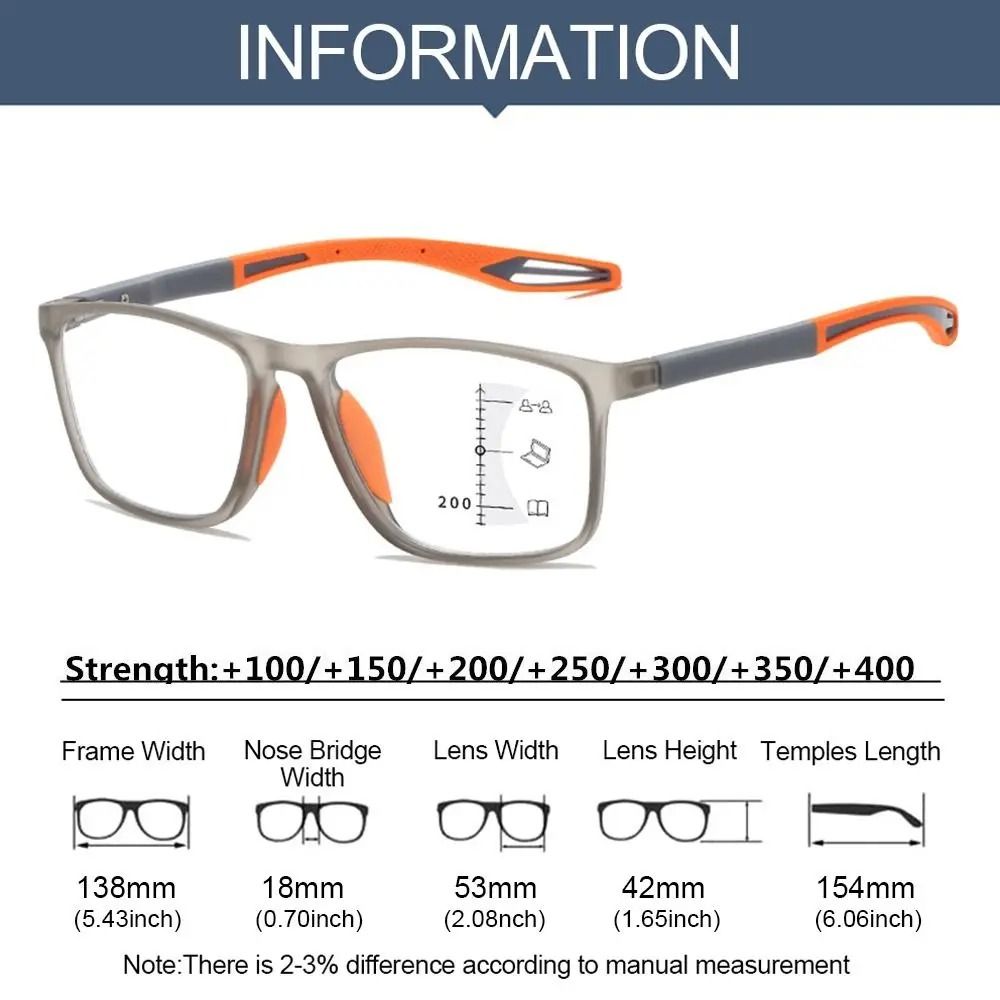 TR90 Progressive Multifocal Reading Glasses Anti Blue Light Ultralight Eyewear 2