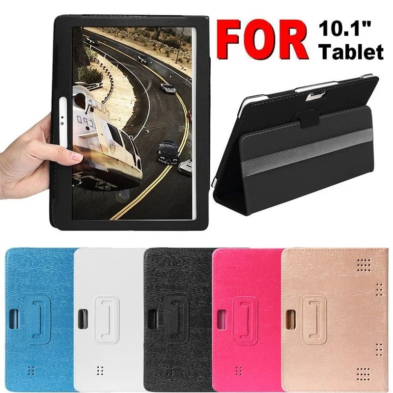 Universal 101 Inch Tablet Case PU Leather Flip Stand Cover With Adjustable Holder 0