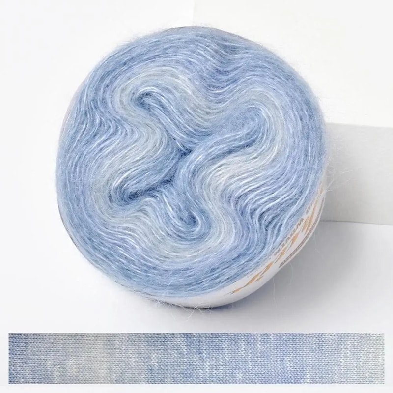 250M Rainbow Gradient Cotton Blend Yarn Soft Crochet Knitting Cake Yarn 10