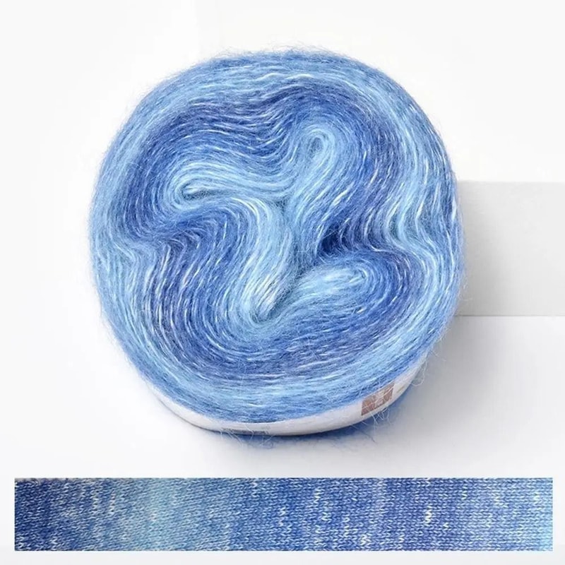 250M Rainbow Gradient Cotton Blend Yarn Soft Crochet Knitting Cake Yarn 13