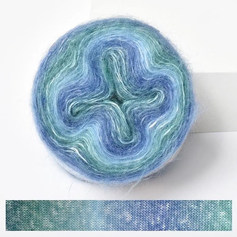 250M Rainbow Gradient Cotton Blend Yarn Soft Crochet Knitting Cake Yarn 14