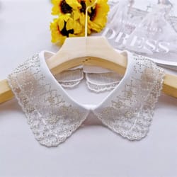 laceaura double layer detachable lace collar shawl embroidered beaded neck accessory
