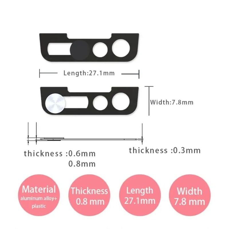 3PCS Metal Webcam Privacy Cover Slider For IPhone 14 Series Camera Protection 4