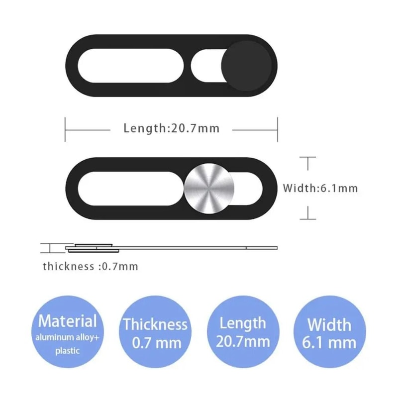 3PCS Metal Webcam Privacy Cover Slider For IPhone 14 Series Camera Protection 5
