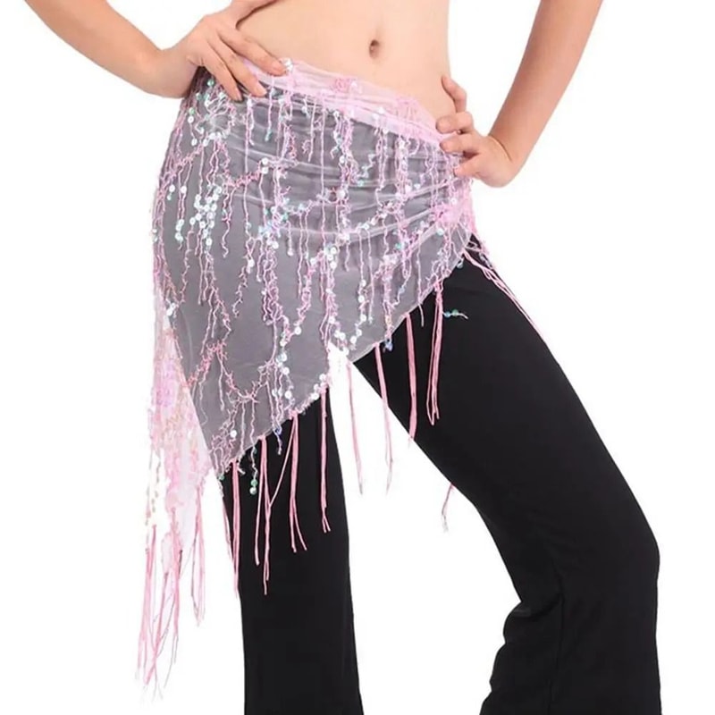 Sequin Tassel Belly Dance Hip Scarf Waist Belt For Women Performance Costume 11