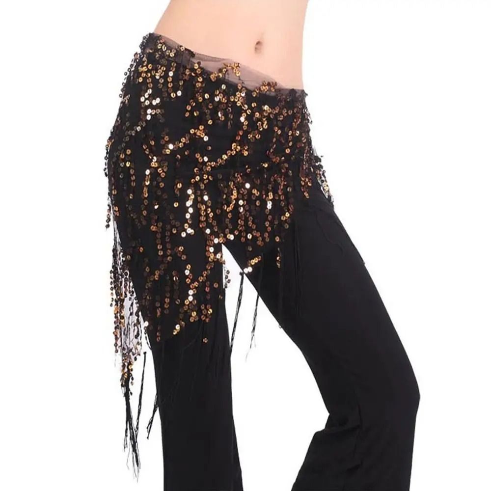 Sequin Tassel Belly Dance Hip Scarf Waist Belt For Women Performance Costume 8
