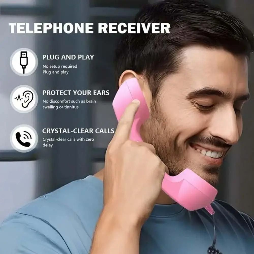 Retro TypeC Telephone Handset Receiver With Microphone For Smartphones 3