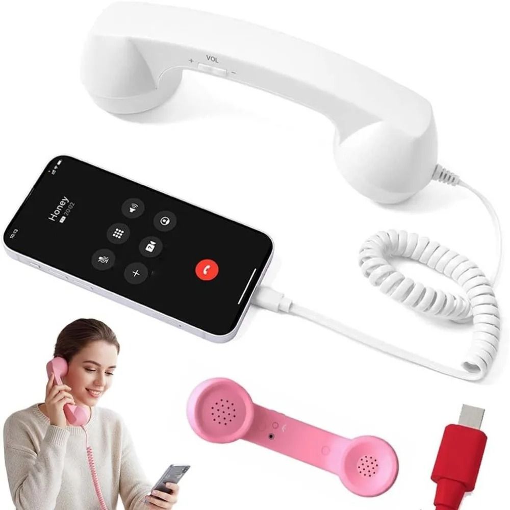 Retro TypeC Telephone Handset Receiver With Microphone For Smartphones 9