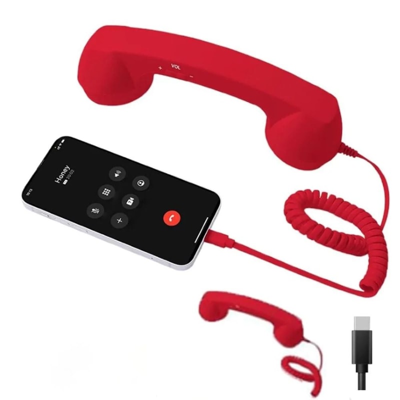 Retro TypeC Telephone Handset Receiver With Microphone For Smartphones 10