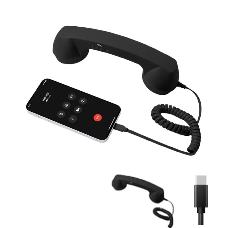 Retro TypeC Telephone Handset Receiver With Microphone For Smartphones 7