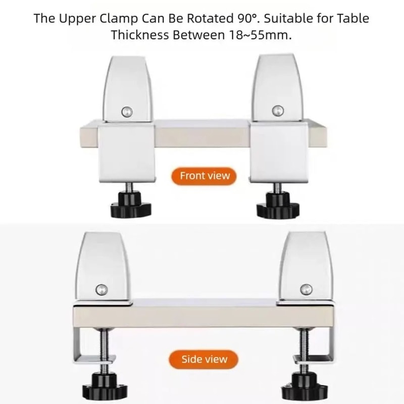 Adjustable Aluminum Desk Partition Clamp Glass Divider Clip Black White Silver 1