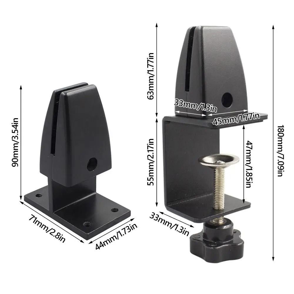 Adjustable Aluminum Desk Partition Clamp Glass Divider Clip Black White Silver 5