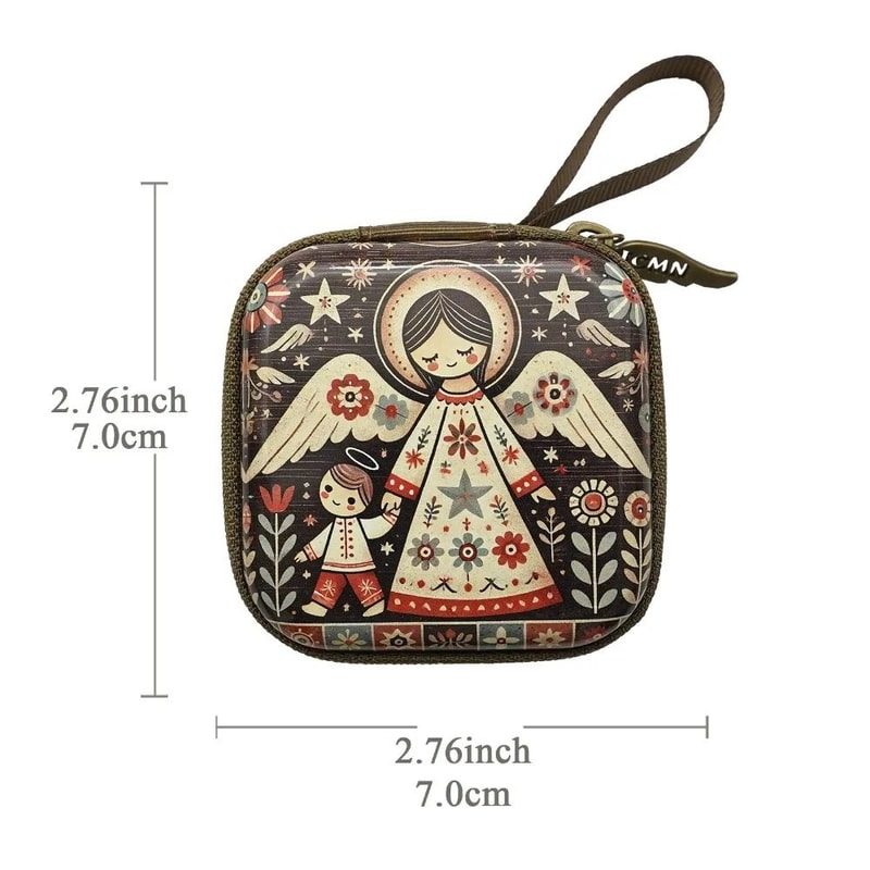 Portable Virgin Mary Rosary Storage Pouch Zippered Mini Prayer Jewelry Case 10