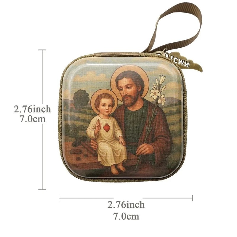Portable Virgin Mary Rosary Storage Pouch Zippered Mini Prayer Jewelry Case 11