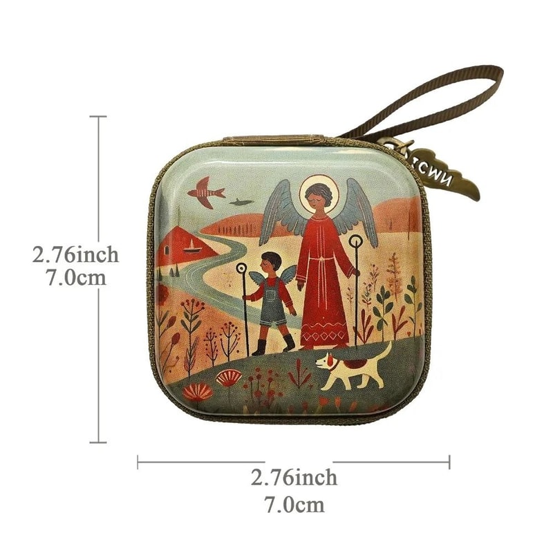 Portable Virgin Mary Rosary Storage Pouch Zippered Mini Prayer Jewelry Case 13