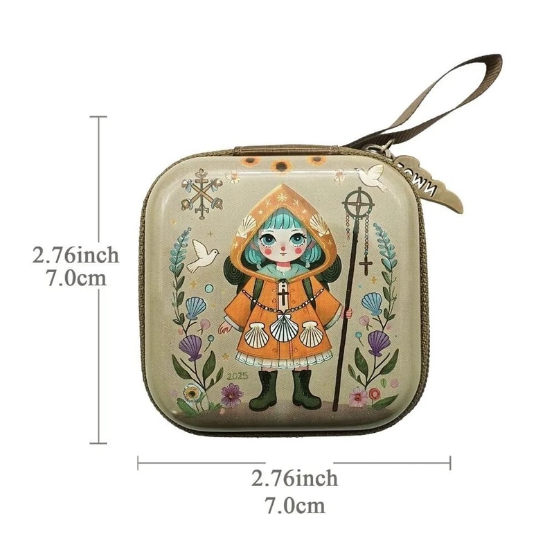 Portable Virgin Mary Rosary Storage Pouch Zippered Mini Prayer Jewelry Case 23