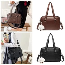 japanese style jk pu leather crossbody shoulder handbag for women