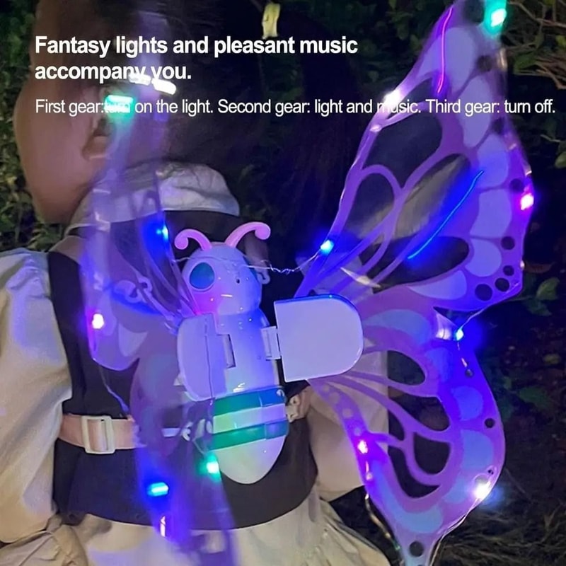 LED LightUp Fairy Wings With Moving Effect Magical Butterfly Costume For Kids 1