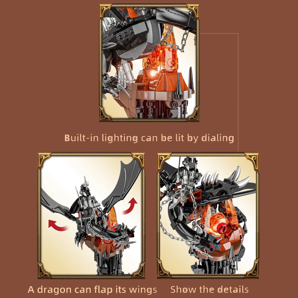 MOC Lord Rings Fell Beast Magic Tower Building Blocks Fortress Set 1