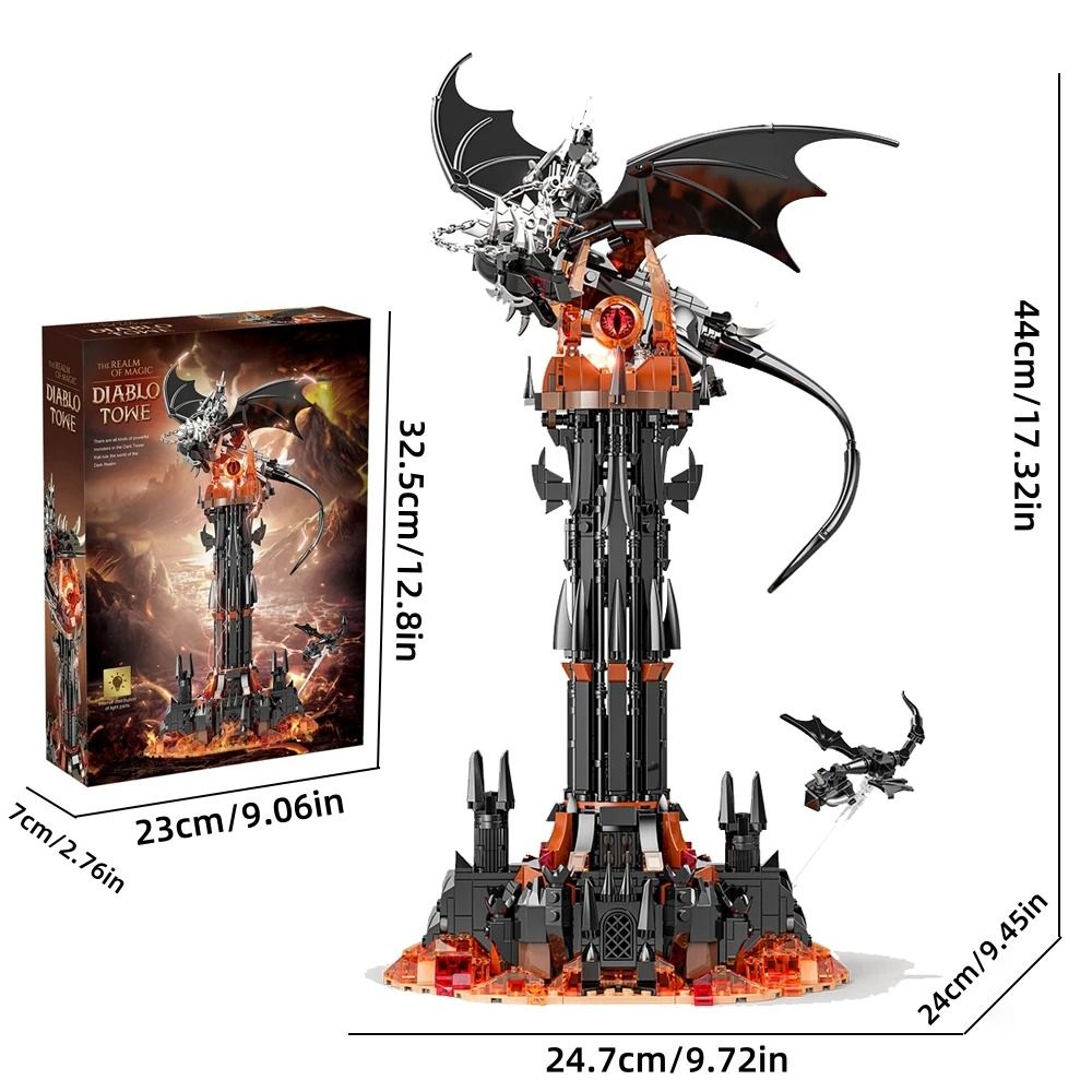 MOC Lord Rings Fell Beast Magic Tower Building Blocks Fortress Set 5