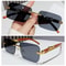 Retro Rimless UV400 Sunglasses Metal Temple Cut Edge Fashion Shades For Women Men 2