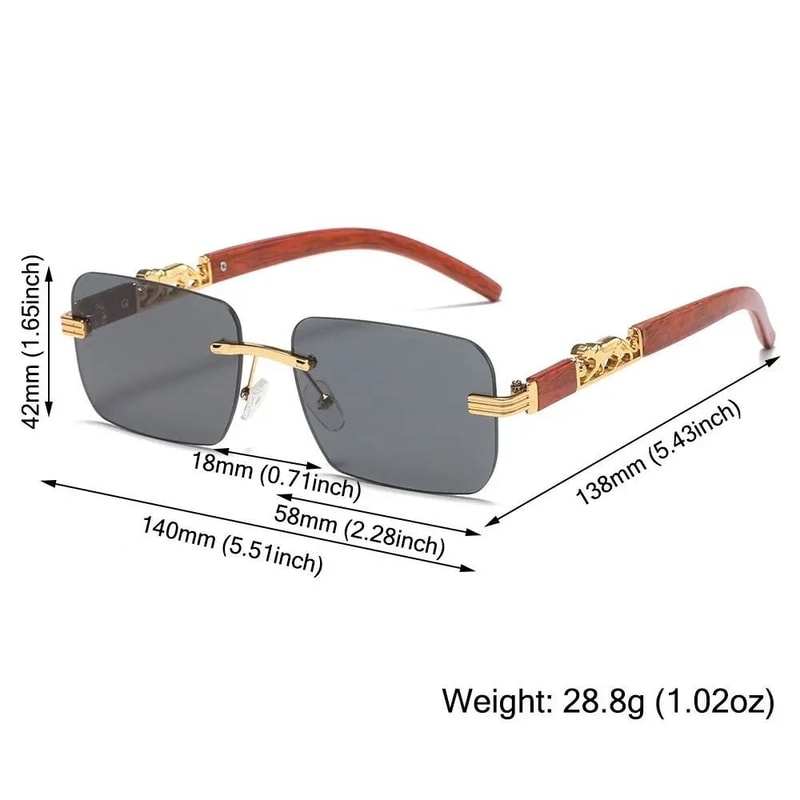Retro Rimless UV400 Sunglasses Metal Temple Cut Edge Fashion Shades For Women Men 5