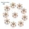 10PCS Flower Rhinestone Pearl Buttons Alloy Crystal DIY Wedding Craft Embellishments 9