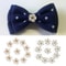 10PCS Flower Rhinestone Pearl Buttons Alloy Crystal DIY Wedding Craft Embellishments 3