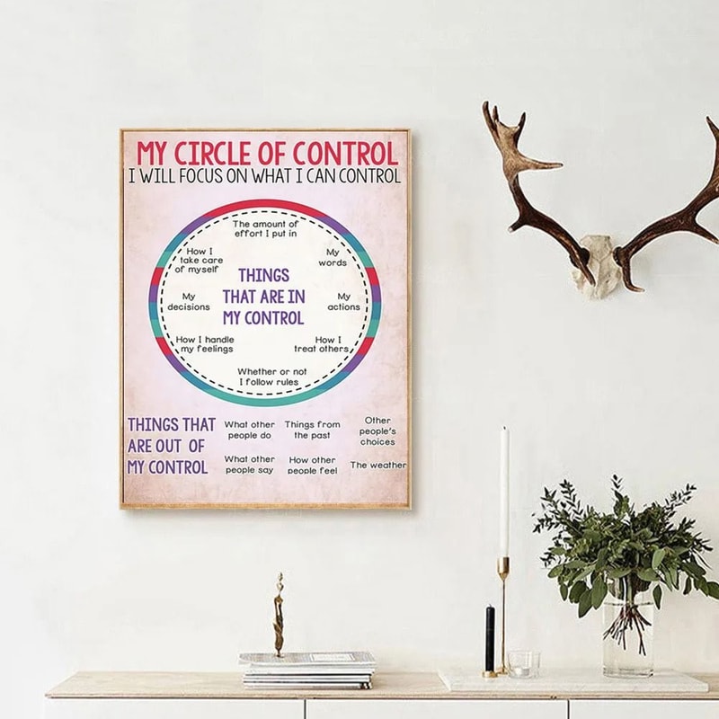 Social Worker Control Circle Mental Health Poster Wall Art Canvas Print 5