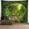 3D Window Scenery Tapestry Forest View Wall Hanging Mural Cloth Decor 16