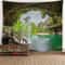 3D Window Scenery Tapestry Forest View Wall Hanging Mural Cloth Decor 18