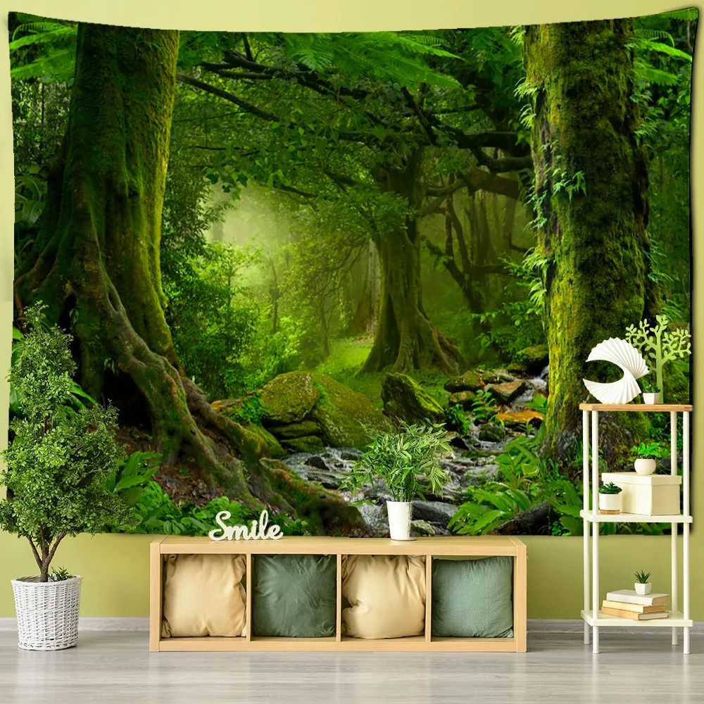 Towering Forest Tree Tapestry Boho Psychedelic Wall Hanging Nature Mural 13