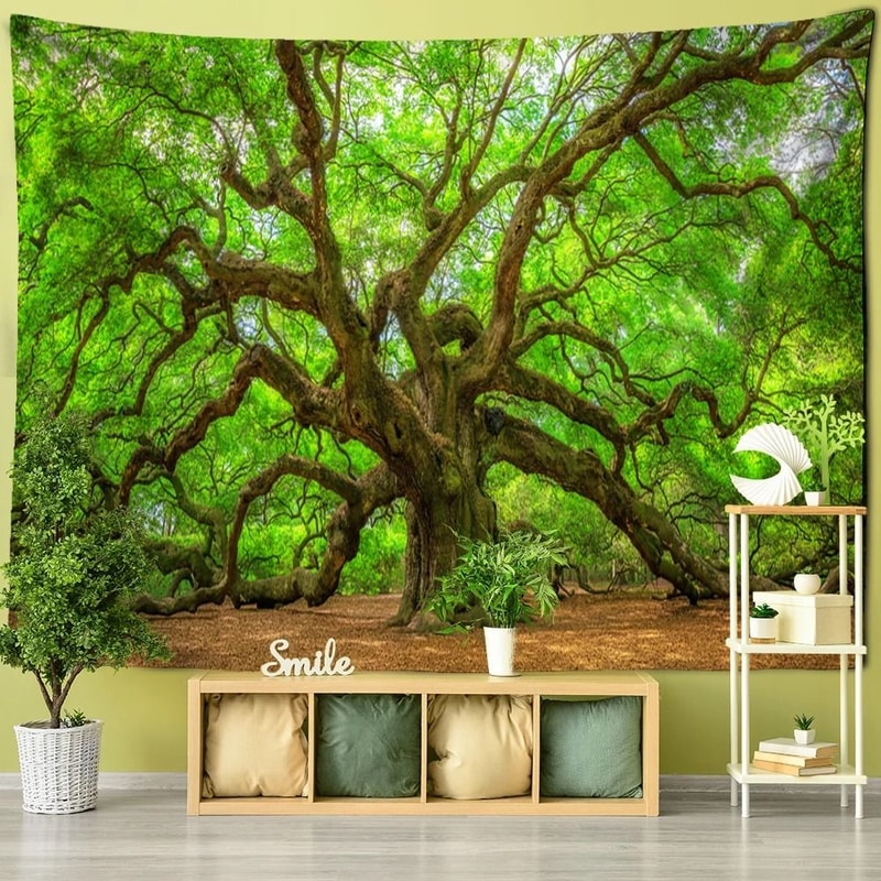 Towering Forest Tree Tapestry Boho Psychedelic Wall Hanging Nature Mural 20