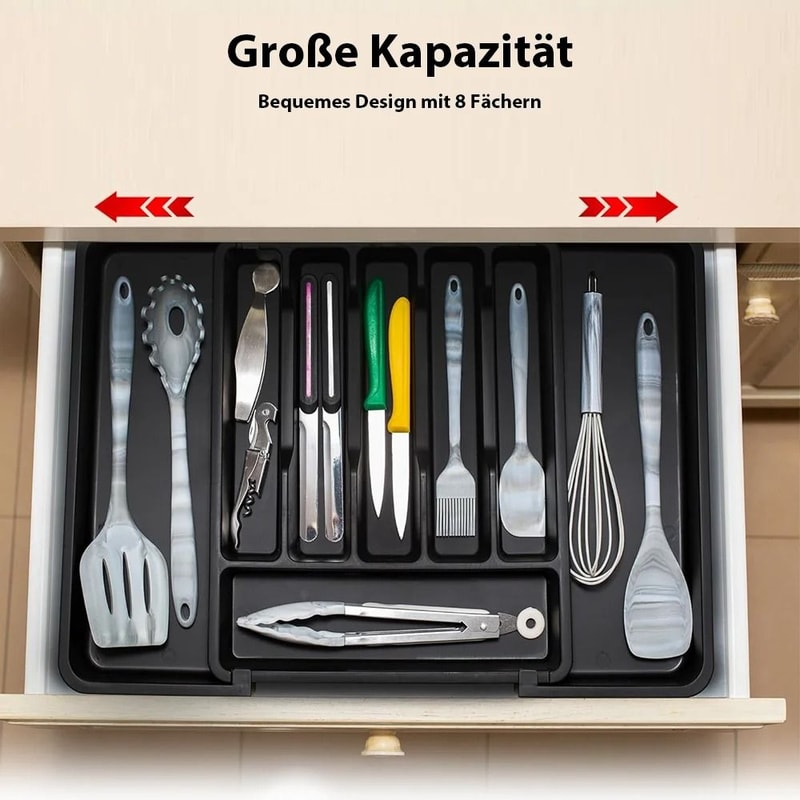 Expandable Kitchen Drawer Organizer Adjustable Retractable Cutlery Storage Tray For Utensils And Fl 2