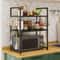 Expandable Microwave Shelf Organizer Adjustable MultiLayer Kitchen Storage Rack With Hooks 0