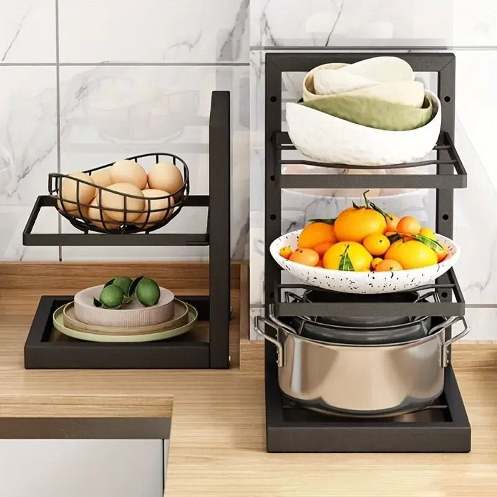 Adjustable 34 Tier Under Sink Storage Rack Stainless Steel Expandable Cabinet Organizer Shelf 5