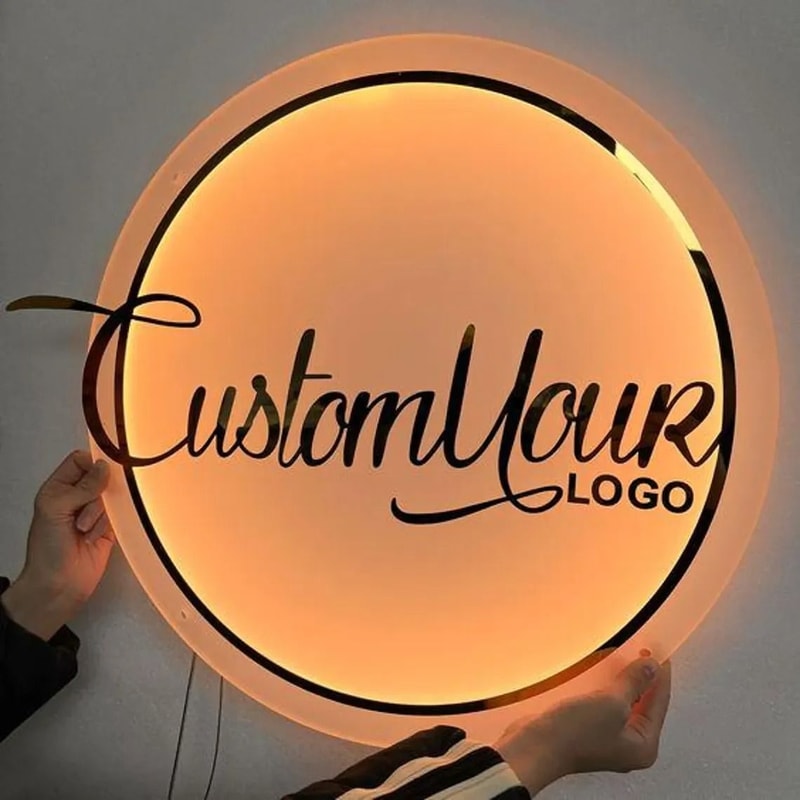 Custom LED Acrylic Sign Personalized Backlit Logo For Salon Bar And Business Display 5